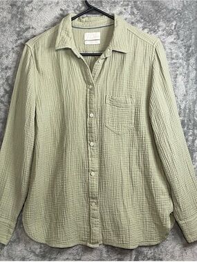 J. Crew Cotton garçon button down long sleeve gauze pistachio green women’s 8